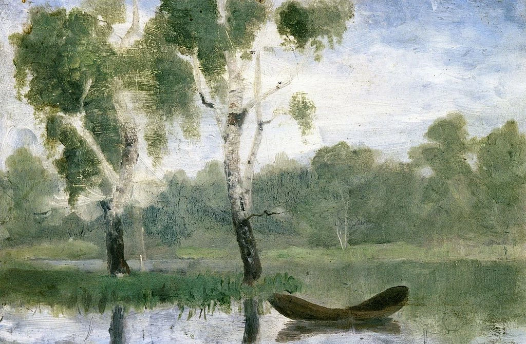 Piccolo Lago con Barca - 1880